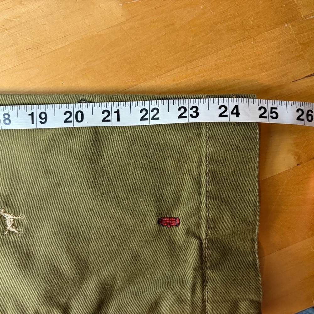 J. Crew Crewcuts Dog Embroidered Pants Size 10 Olive Green Preppy Chino Slim Fit - Picture 8 of 9